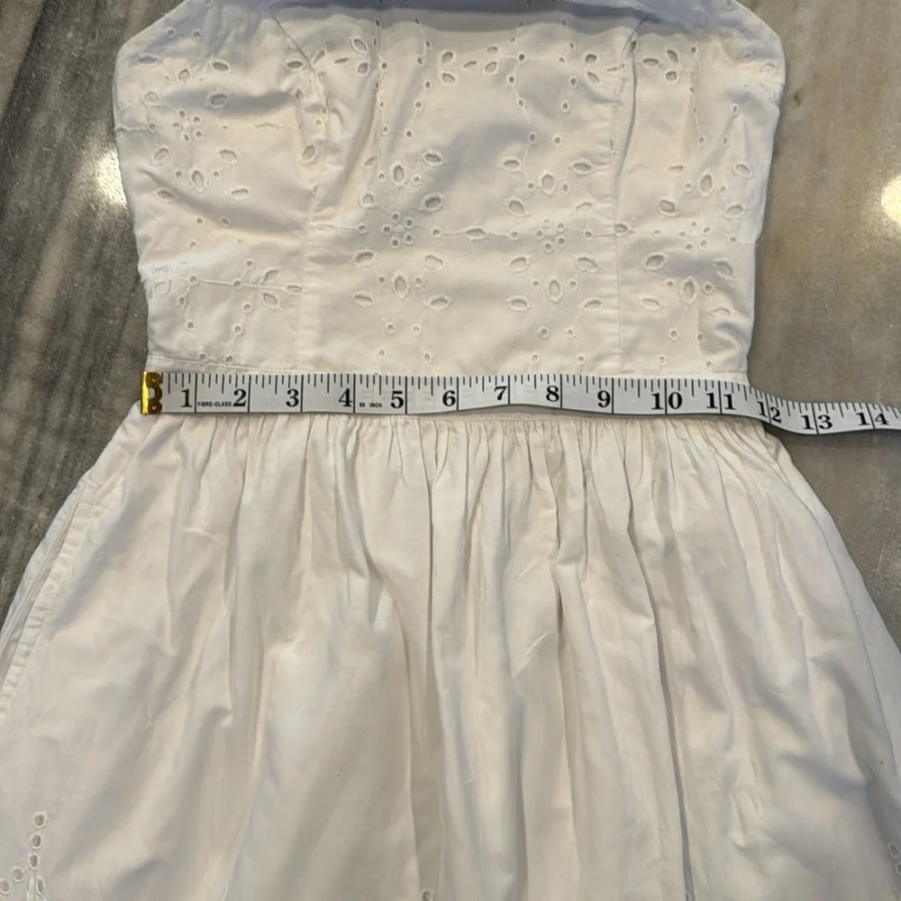Abercrombie & fitch XS fit and flare halter mini dress cotton eyelet - Picture 3 of 16